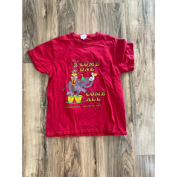 Vintage Circus Come one come all school tshirt SZ YOUTH LG - Picture 1 of 4